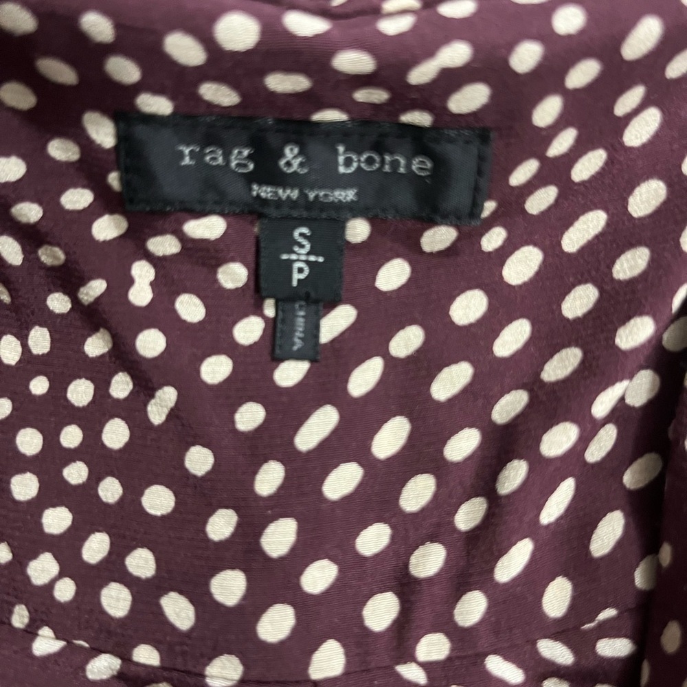 Rag And Bone Dean Polka Dot Faux Wrap Top - Picture 4 of 8